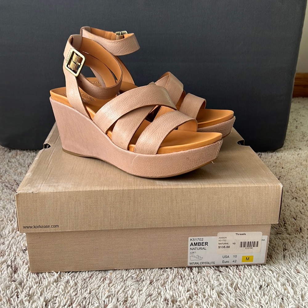 Kork Ease Amber Natural Wedges Size 10